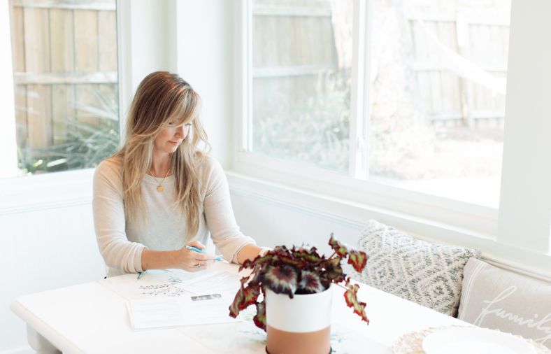 woman doing paperwork