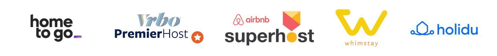 logos for rental listing companies (Whimstay and holidu)